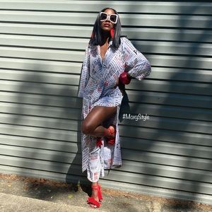 Newsprint Maxi Shirt